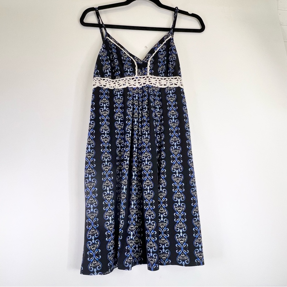 Vintage Babydoll Slip Dress 90s Y2K Fairy Grunge Whimsigoth Size Medium Crochet